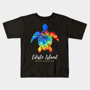 Edisto Island South Carolina Sea Turtle Tie Dye Kids T-Shirt